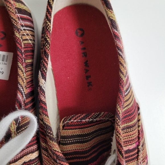 Airwalk Orange Striped Canvas Lace Up Sneakers 7.5 - Picture 4 of 7